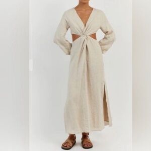 Dissh Tina Maxi Dress in Natural Linen size US2